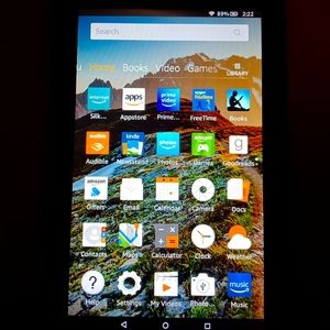 Amazon Fire 7 w/ case and screen protectors.